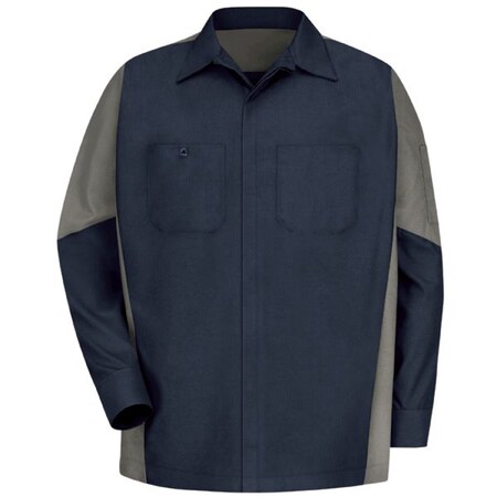 Workwear Outfitters Men's Long Sleeve Two-Tone Crew Shirt Charcoal/Royal Blue, XXL SY10CR-RG-XXL